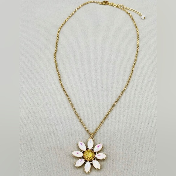 Rhinestone Flower Charm Necklace - Picture 6 of 6